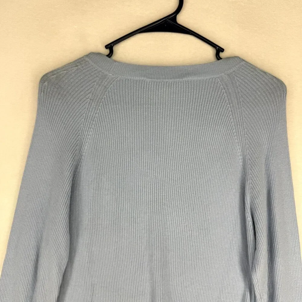Loft Light Blue Sweater with Gold Buttons Womens Size XL NEW WITH‎ TAGS - Picture 6 of 10